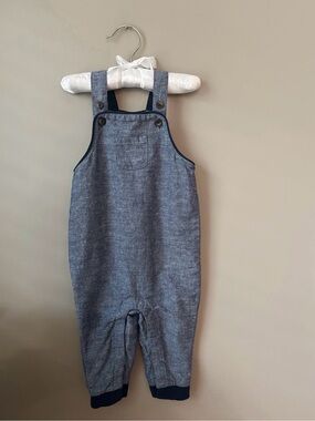 Janie and Jack Chambray Blue Overalls